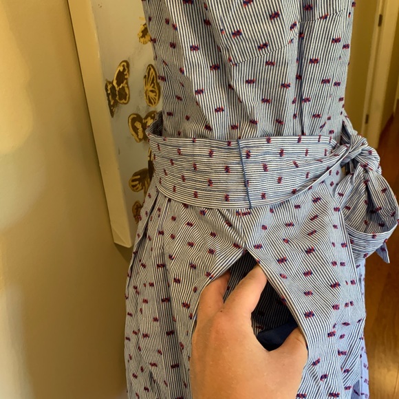 1901 Stripe Pleat Collar Fit & Flare Dress size 4 - Picture 9 of 16